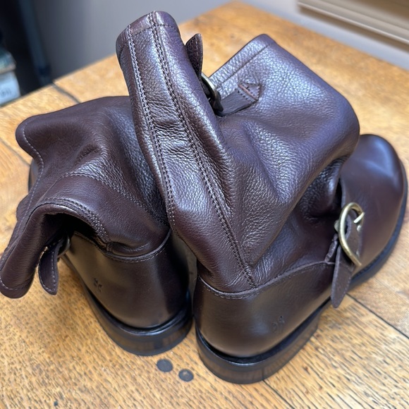 FRYE Veronica Slouch Redwood Short Leather Boots - Picture 4 of 6